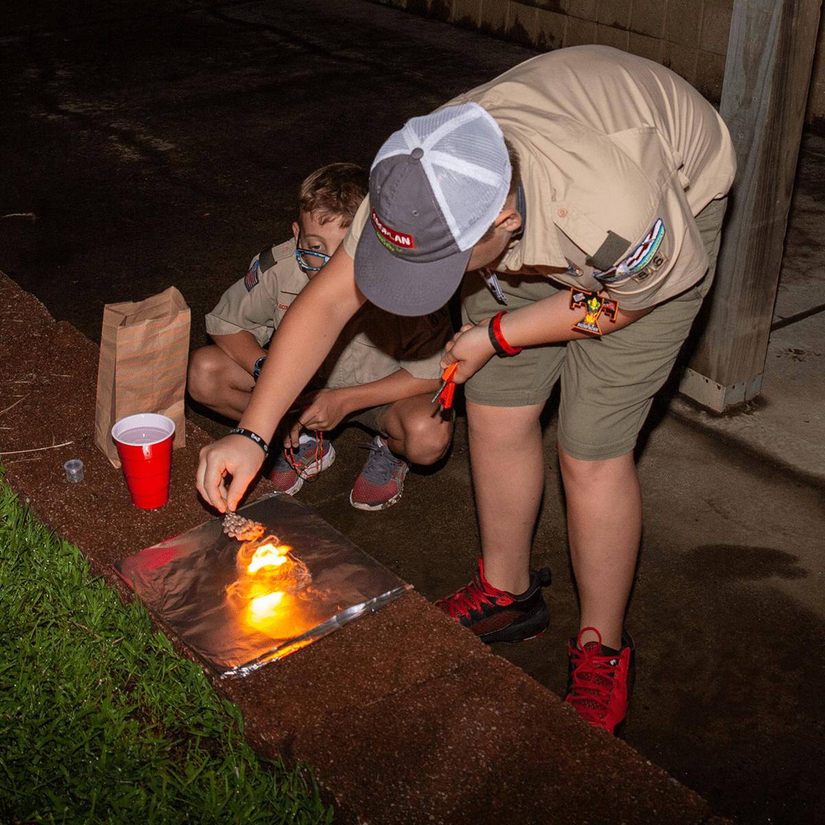 troop 86 fire building night
