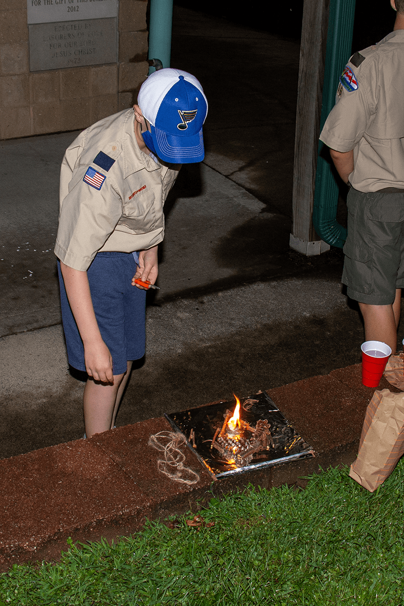 troop 86 fire building night
