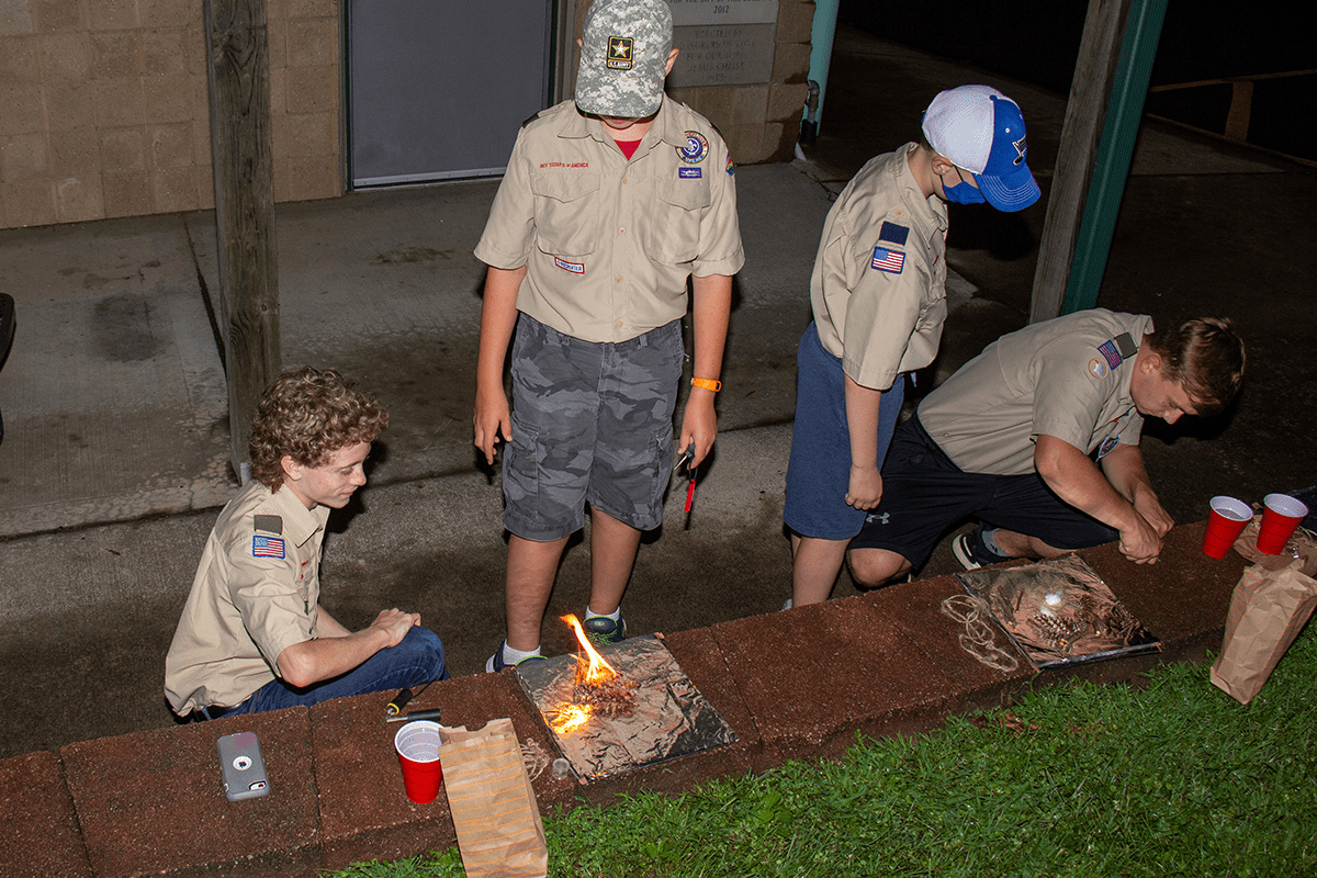 troop 86 fire building night